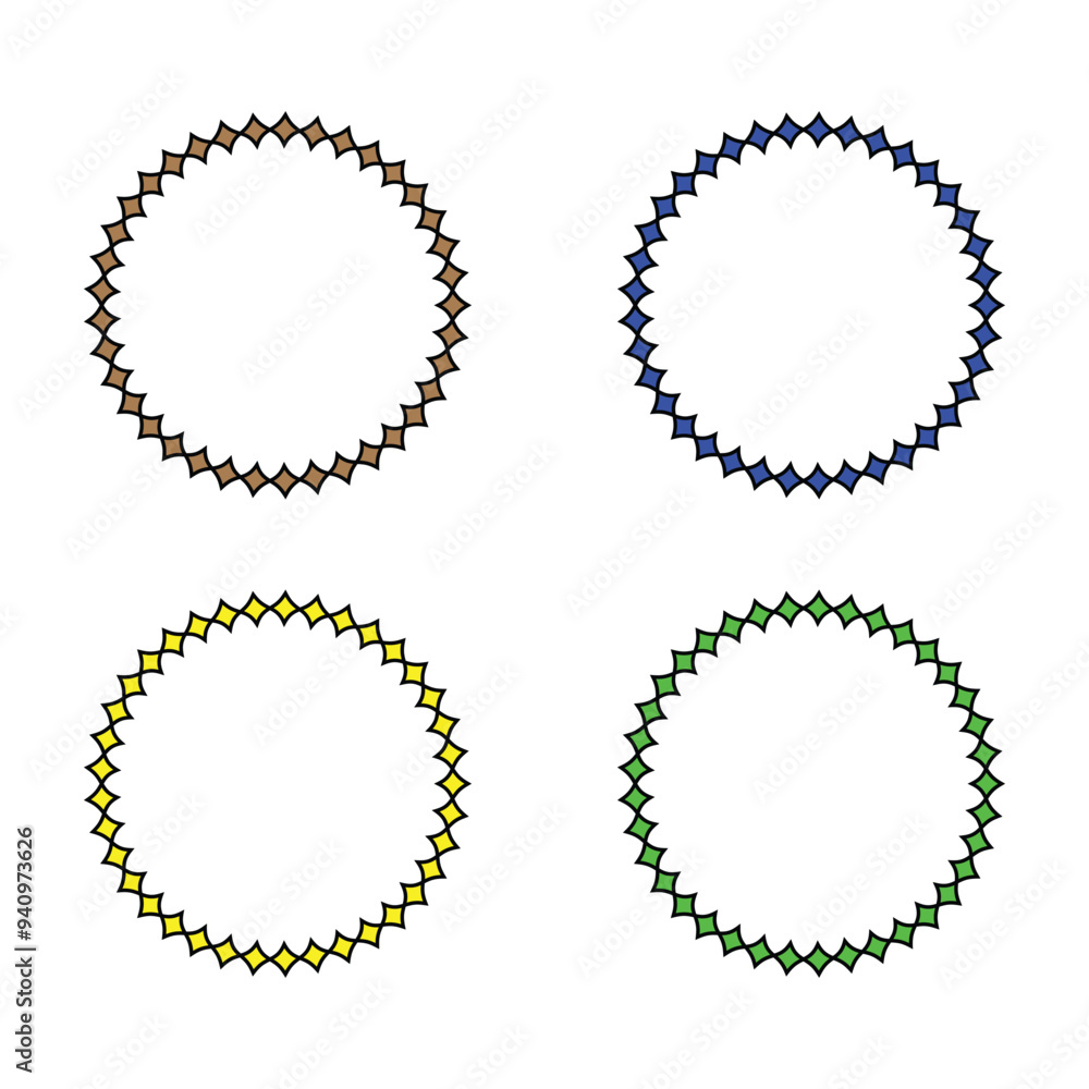 Round Circle Stroke Shapes Elements Icon Set. Vector illustration Round Circle Stroke Shapes Elements Icon Set. Vector illustration