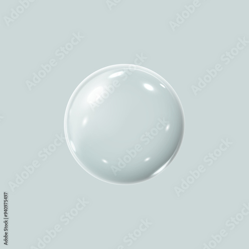 3d transparent sphere on a blue background for the embodiment of creative ideas.