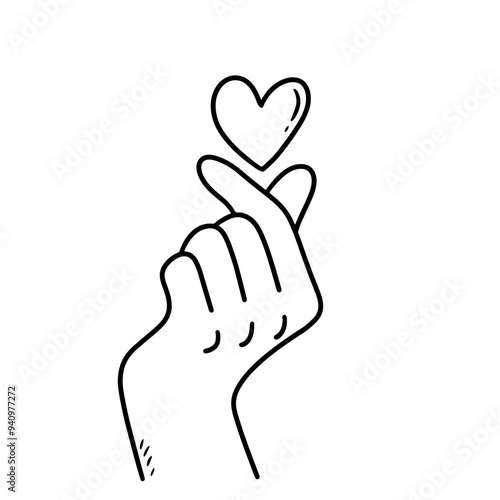 Korean finger heart