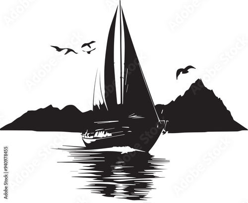 silhouette of a sailing boat