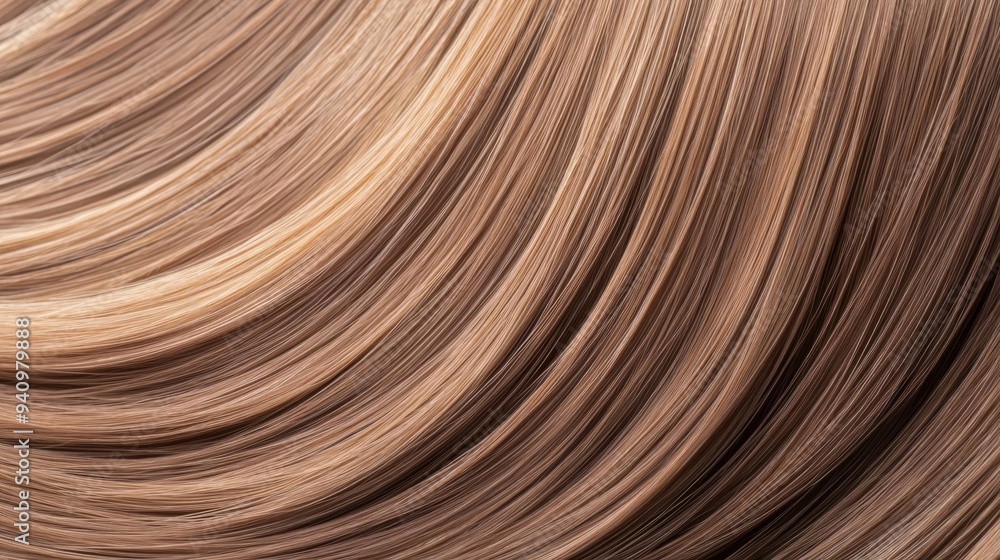 Close-up of hair strands coated with a silky treatment serum, smoothing care, shine booster Close-up of hair strands coated with a silky treatment serum, smoothing care, shine booster