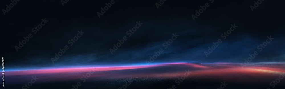 Dark street, wet asphalt, reflections of rays in the water. Abstract dark blue background, smoke, smog. Empty dark scene, neon light, spotlights. Concrete floor Dark street, wet asphalt, reflections of rays in the water. Abstract dark blue background, smoke, smog. Empty dark scene, neon light, spotlights. Concrete floor