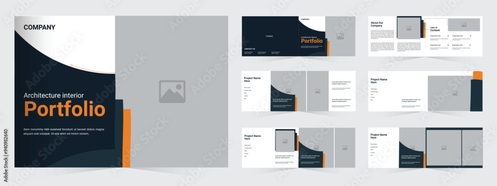 Landscape Portfolio Template, Architecture or interior portfolio template, corporate portfolio layout design Landscape Portfolio Template, Architecture or interior portfolio template, corporate portfolio layout design