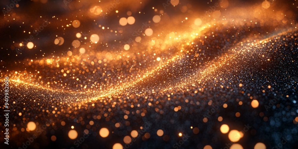 Naklejka premium Elegant Golden Banner for Happy New Year 2025: Festive Snake Year Celebration Design with Minimalist Style. Abstract AI-Generated Artwork for Holiday Marketing, Cultural Events, and Seasonal Promotion