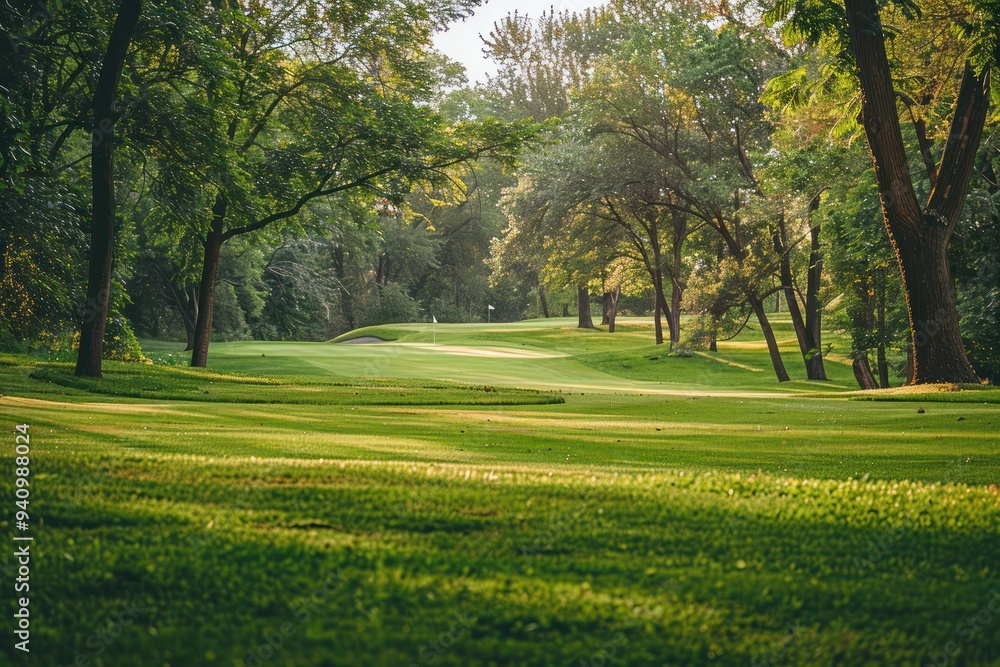 Golf Course in a Lush Green Forest Golf Course in a Lush Green Forest