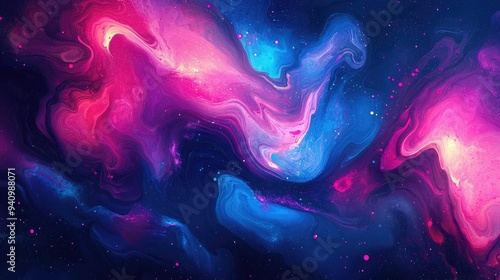 Abstract neon liquid wavy background. Liquid art, marbling texture