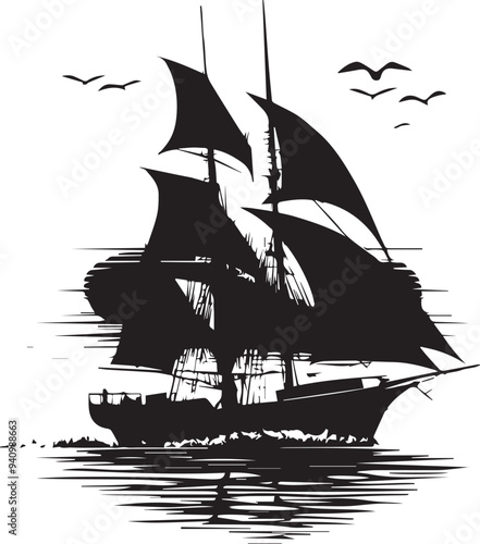silhouette of a sailing boat
