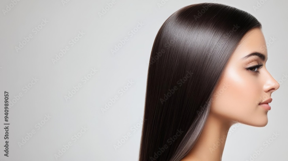 Naklejka premium Hair treatment with a velvety texture, luxury care, rich and smooth
