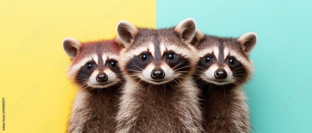 Obraz premium one facing the camera on a multicolored background