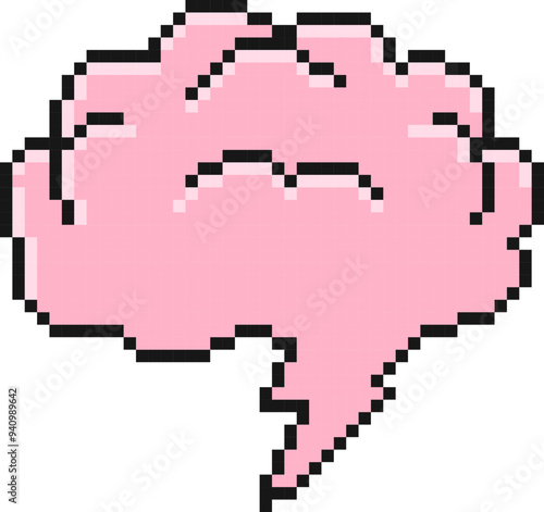 Brainstorm icon. Pixel style. Think symbol.