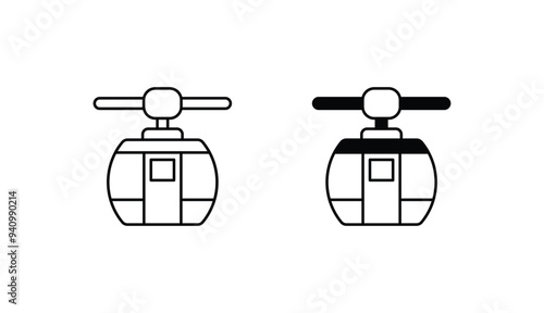 Cable Car icon design with white background stock illustration