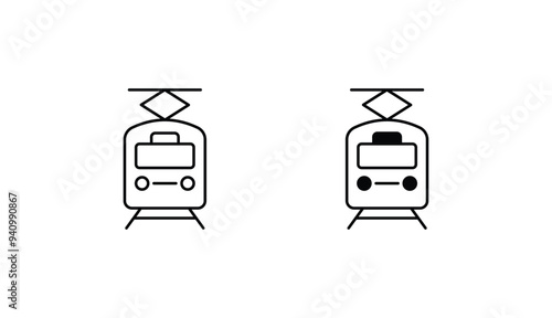 Tram icon design with white background stock illustration
