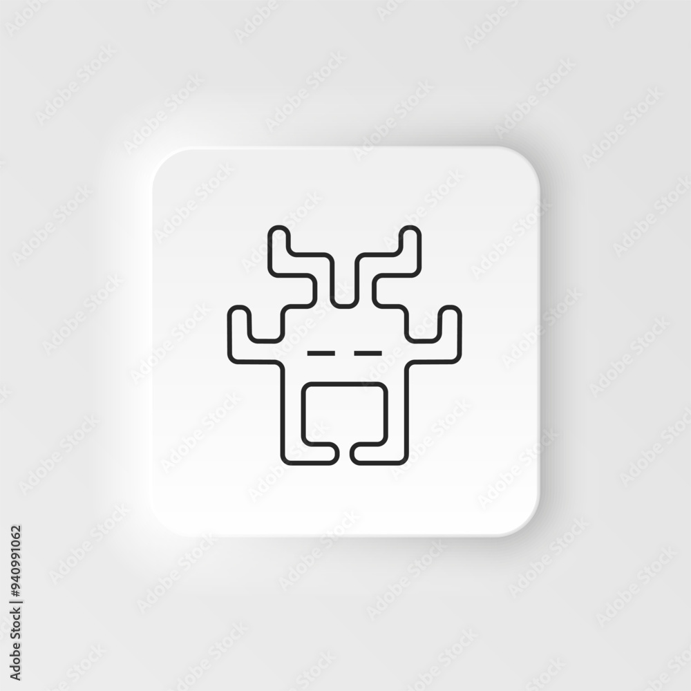 Aliens, arcade, retro neumorphic style vector icon. Neumorphism style. Aliens arcade retro neumorphic style vector icon. Neumorphism style on white background. Aliens, arcade, retro neumorphic style vector icon. Neumorphism style. Aliens arcade retro neumorphic style vector icon. Neumorphism style on white background.