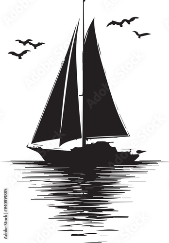 silhouette of a sailing boat