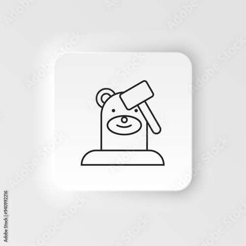 Mole game, whack, retro, arcade neumorphic style vector icon. Neumorphism style. Mole game, whack retro arcade neumorphic style vector icon. Neumorphism style on white background.