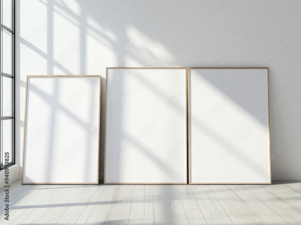 Poster Mockup, Photo frame mockup, 3D render of a gallery wall mockup Poster Mockup, Photo frame mockup, 3D render of a gallery wall mockup