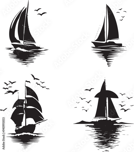 silhouette of a sailing boat