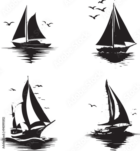 silhouette of a sailing boat