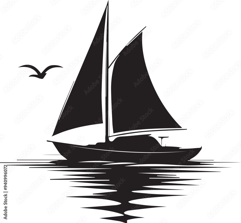 silhouette of a sailing boat
