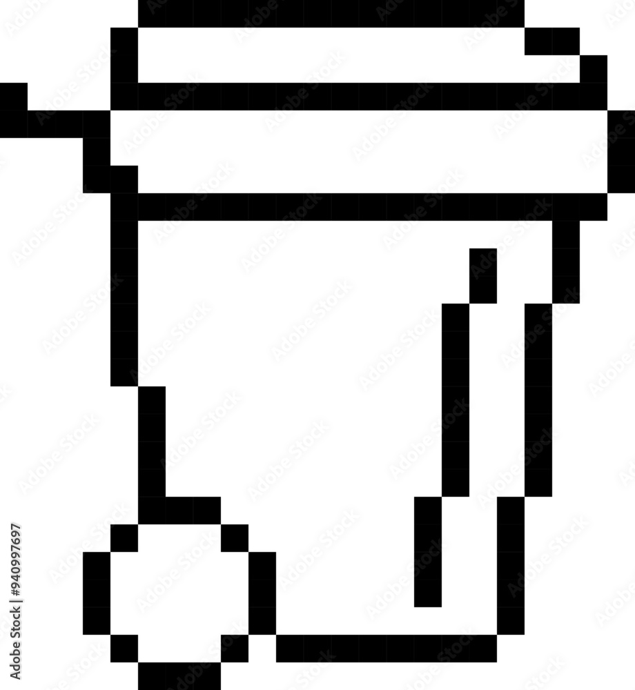 Garbage icon. Recycling symbol. Pixel style. Garbage icon. Recycling symbol. Pixel style.