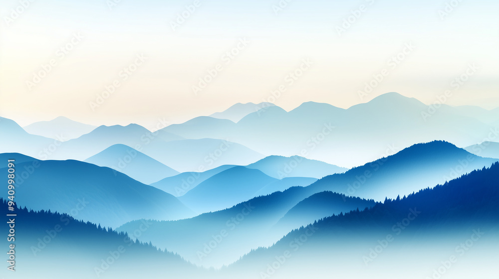 Serene Blue Mountain Layers Serene Blue Mountain Layers