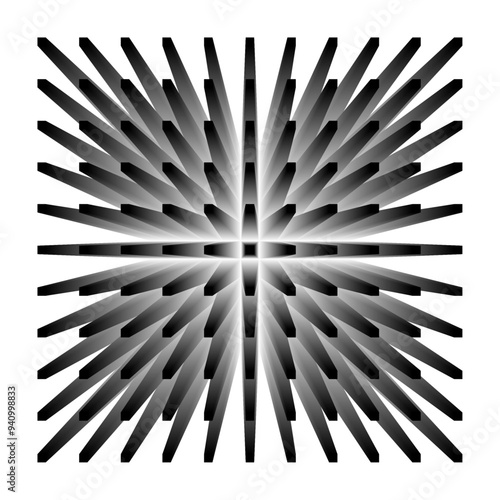 Extruded square spikes burst with gradient motion