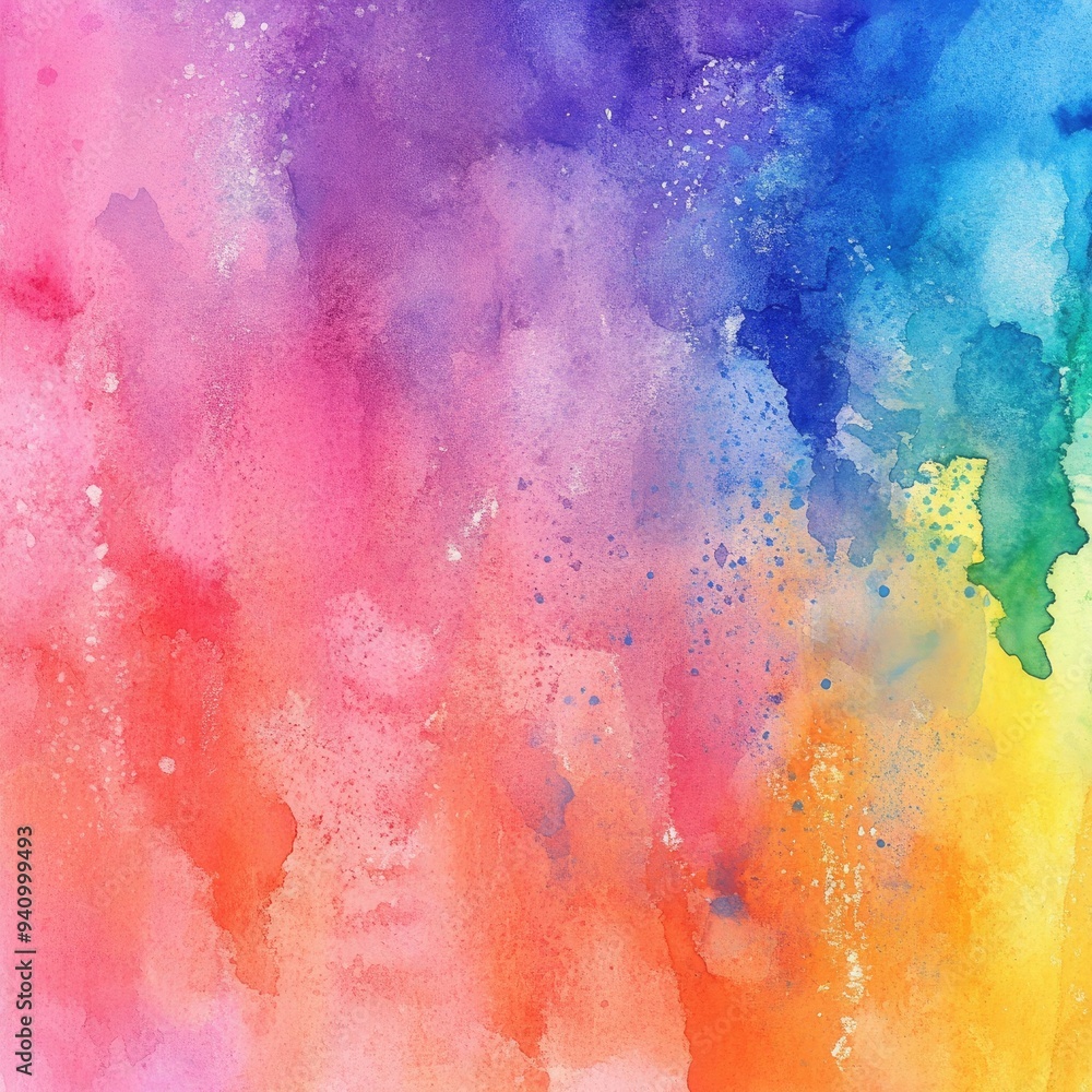 Fototapeta premium Rainbow Watercolor Background Abstract Texture