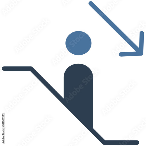 Upstairs vector icon in isolated background 