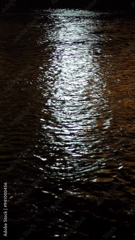 reflection in water from a night lits reflection in water from a night lits