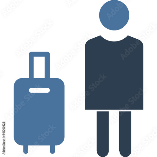 Traveler vector icon in isolated background 