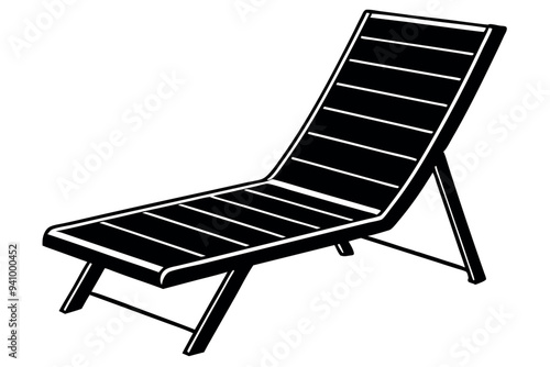 


      Poolside lounge chairs vector illustration.
