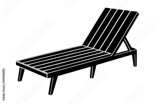 


      Poolside lounge chairs vector illustration.
