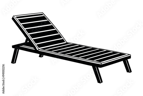 


      Poolside lounge chairs vector illustration.
