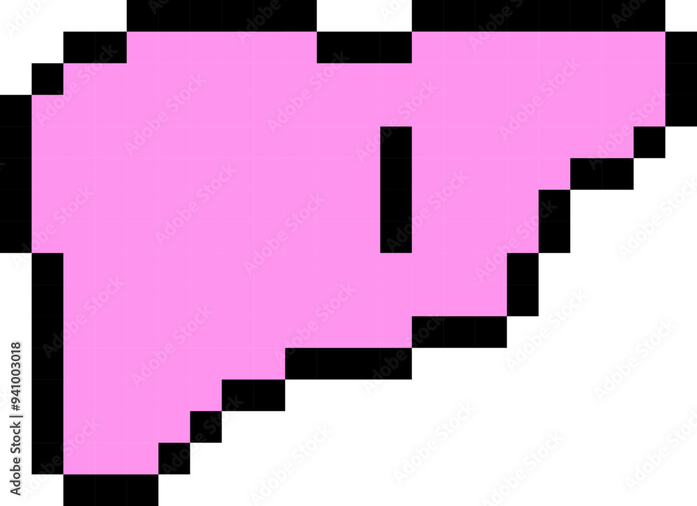 Fototapeta premium Liver icon. biology symbol. Pixel style.