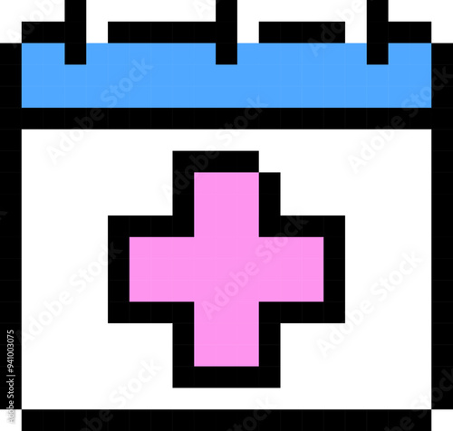 Medical checkup symbol. Pixel style.