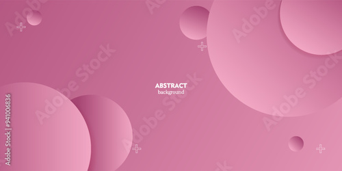 Circle background simple soft pink gradient textured background design in 3D style. Eps10 vector