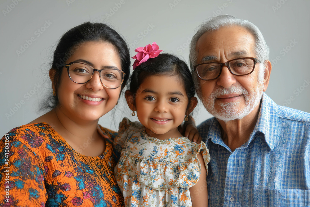 Hispanic Family On White Background Hispanic Family On White Background