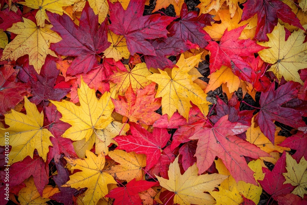 Colorful autumn leaves in various shades of red, yellow, and orange Generative AI Colorful autumn leaves in various shades of red, yellow, and orange Generative AI