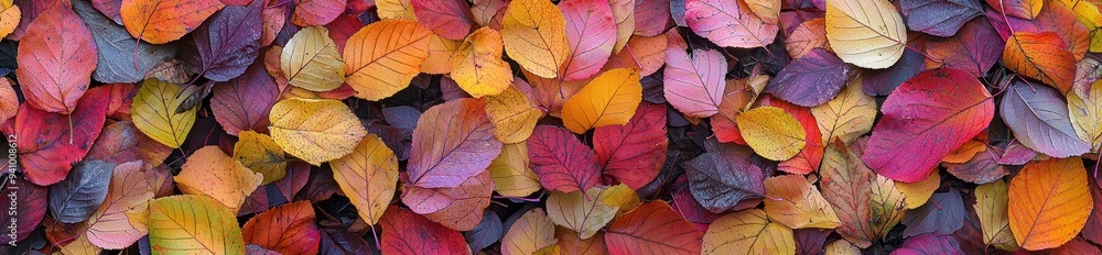 Colorful Autumn Leaves Closeup Generative AI Colorful Autumn Leaves Closeup Generative AI