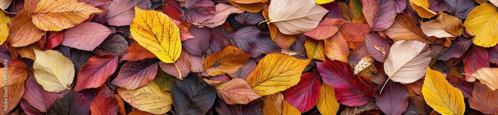 Colorful Autumn Leaves Closeup Generative AI Colorful Autumn Leaves Closeup Generative AI