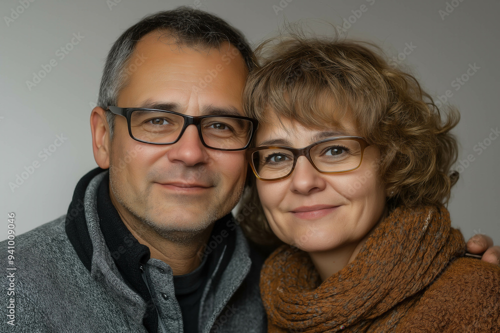 Middle Aged Couple On White Background Middle Aged Couple On White Background