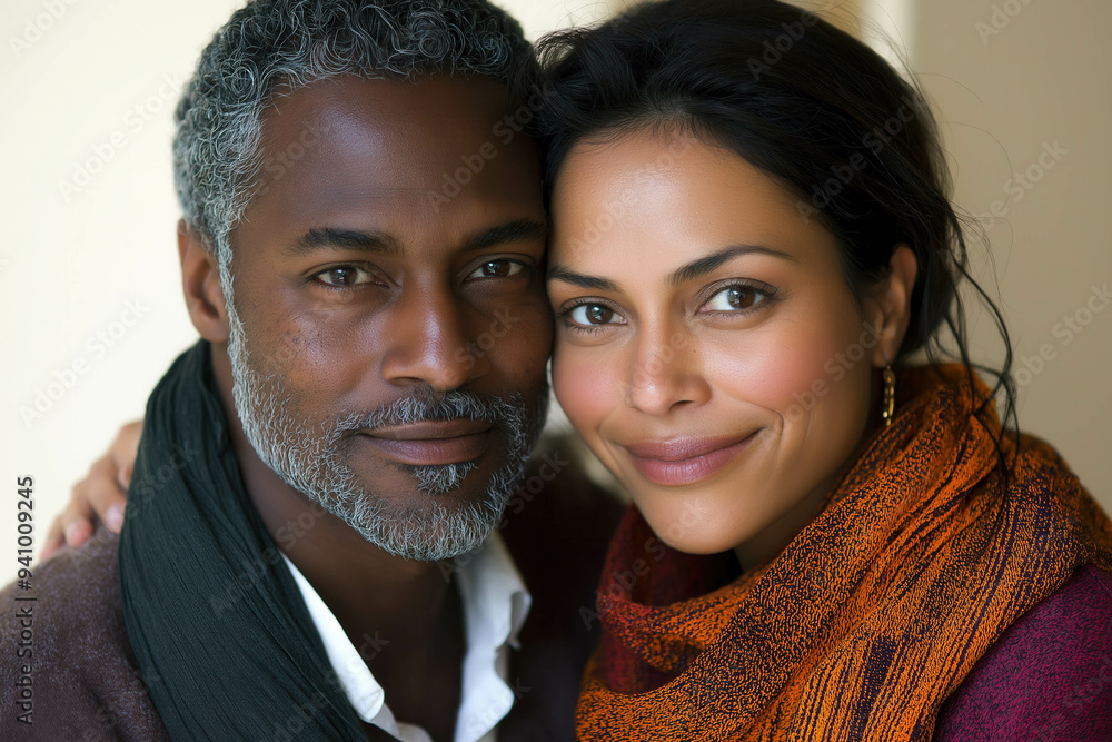 Mixed Race Couple On White Background Mixed Race Couple On White Background