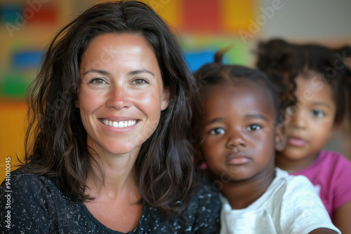 Preschool Teacher On White Background