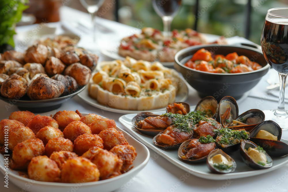 San Sebastian Food, Served At A Table, Stock Photo San Sebastian Food, Served At A Table, Stock Photo