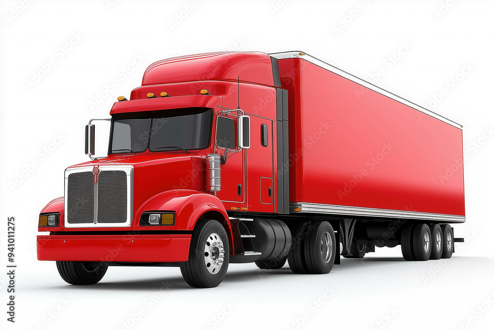 Semi Truck On White Background Semi Truck On White Background