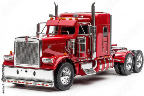 Semi Truck On White Background