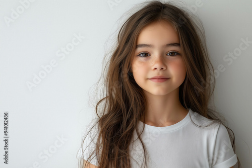 Tween Girl On White Background