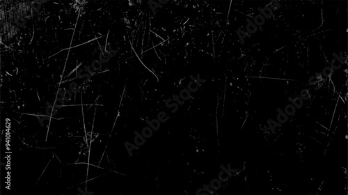 Broken cracks and scratches for overlay. white dust and scratches on a black background.