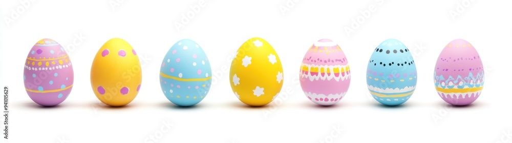 Colorful Easter Eggs with Various Designs Colorful Easter Eggs with Various Designs