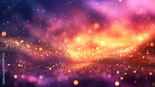 Gradient rainbow glitter background